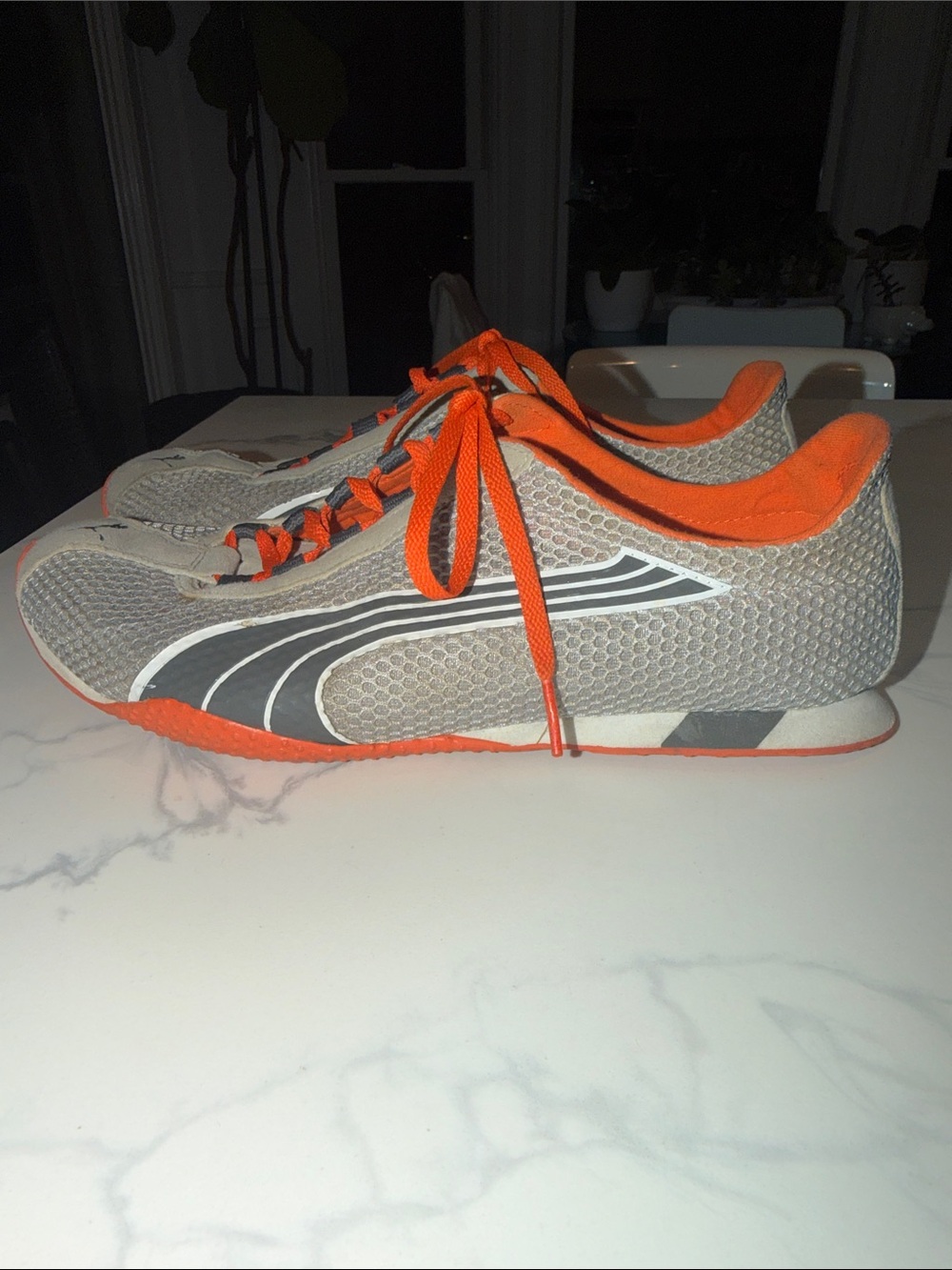Puma Gray and Orange Athletic Sneakers
